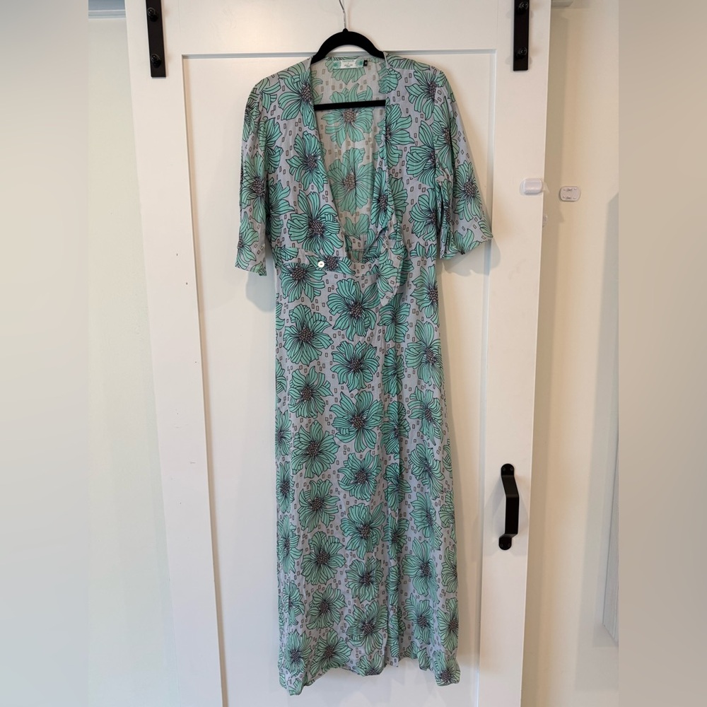 Ava Sky/Jana Lam Collab tie front wrap dress